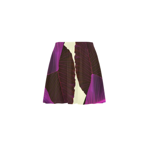 Purple Tropics Skater Skirt Mini Skating Skirt (Model D36)
