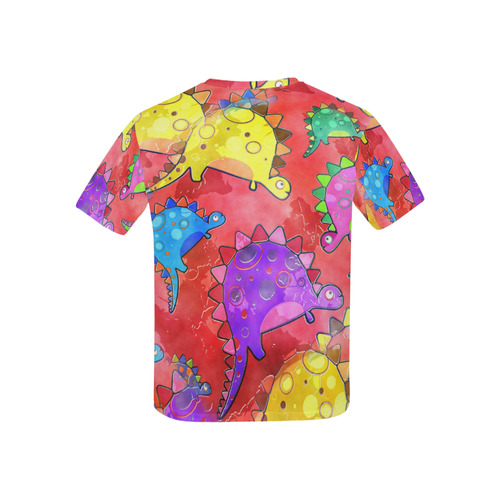 Watercolor Stegosaurus Dinosaur Print Kids' All Over Print T-shirt (USA Size) (Model T40)