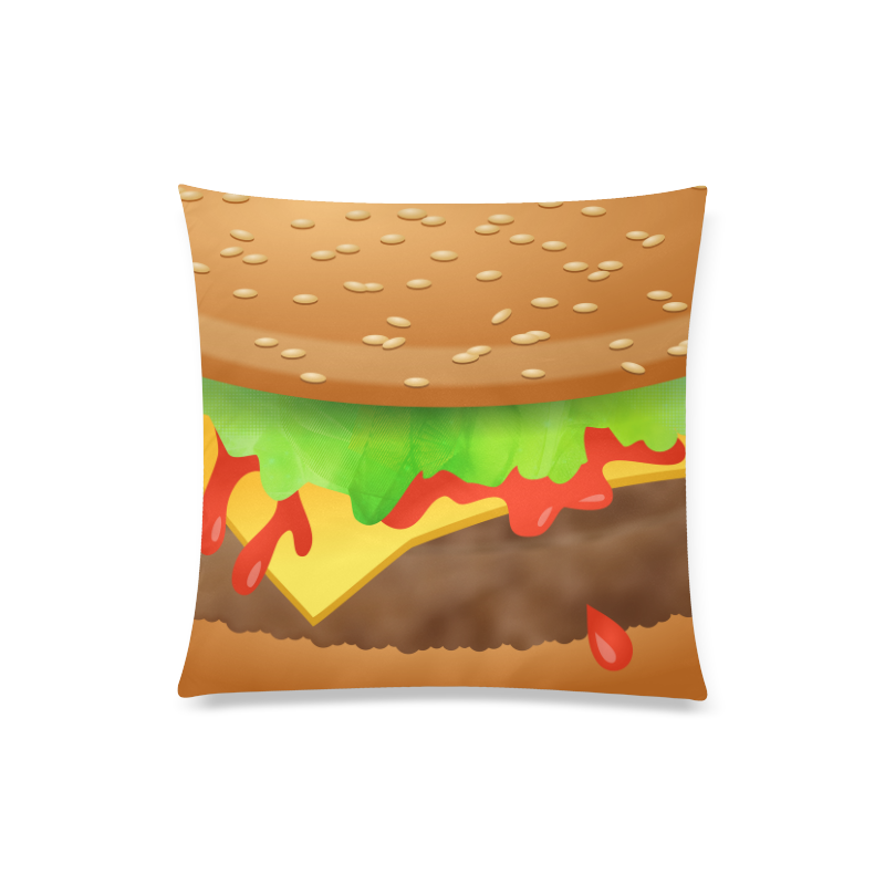 Close Encounters of the Cheeseburger Custom Zippered Pillow Case 20"x20"(Twin Sides)
