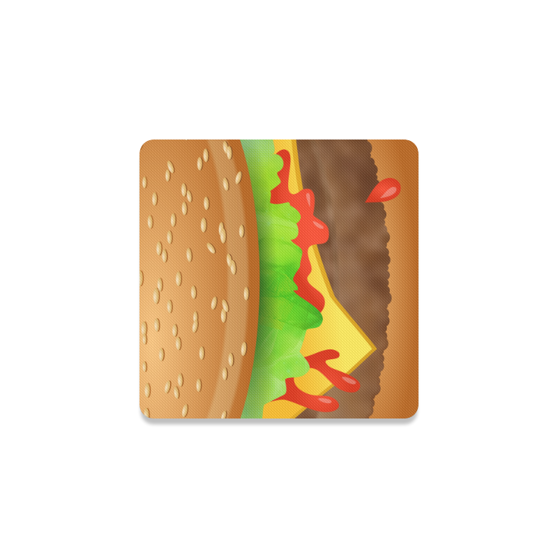 Close Encounters of the Cheeseburger Square Coaster