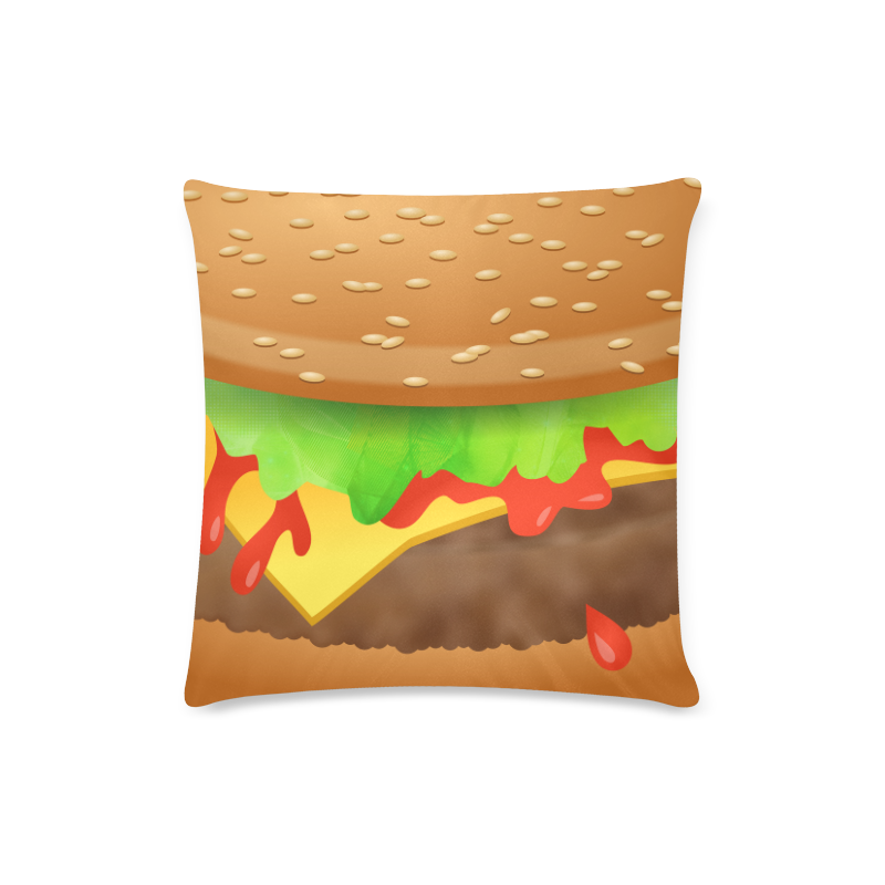 Close Encounters of the Cheeseburger Custom Zippered Pillow Case 16"x16" (one side)