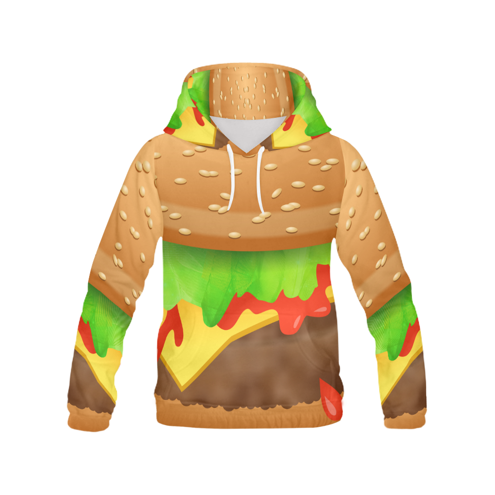 Close Encounters of the Cheeseburger All Over Print Hoodie for Men/Large Size (USA Size) (Model H13)