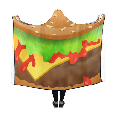 Close Encounters of the Cheeseburger Hooded Blanket 60''x50''