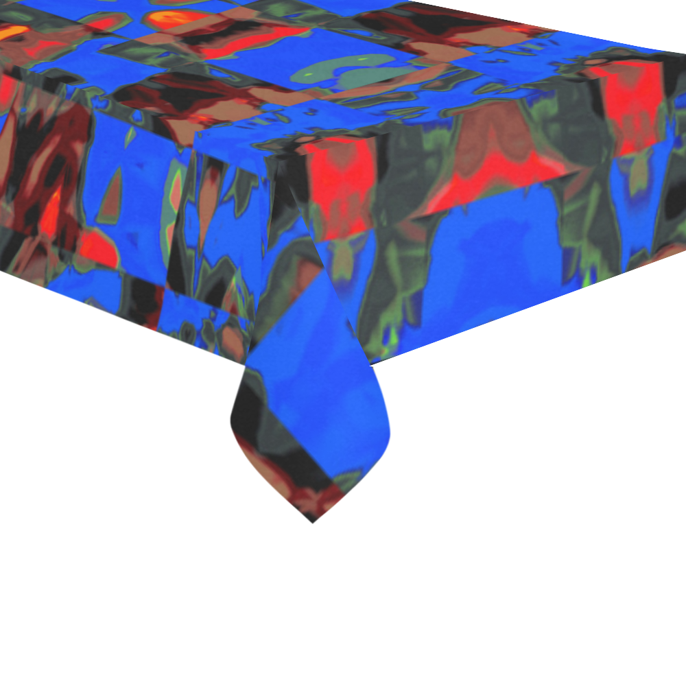 Abstract BB DR Cotton Linen Tablecloth 60"x120"