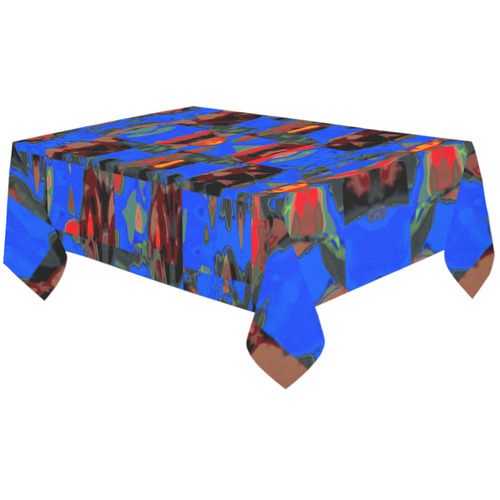 Abstract BB DR Cotton Linen Tablecloth 60"x120"