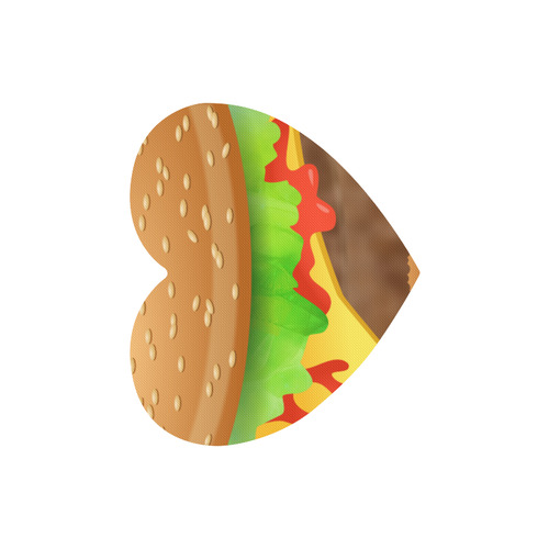 Close Encounters of the Cheeseburger Heart-shaped Mousepad