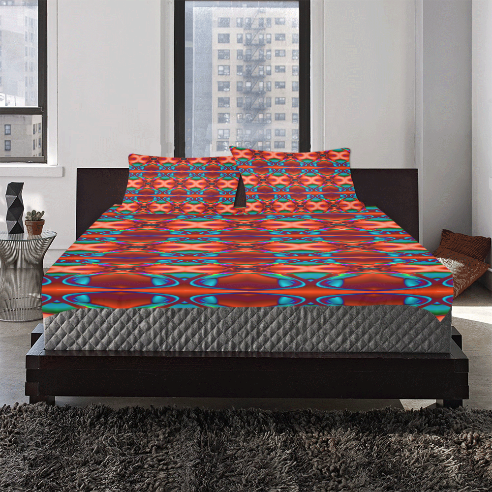 Abstract Vintage Colours A 3-Piece Bedding Set