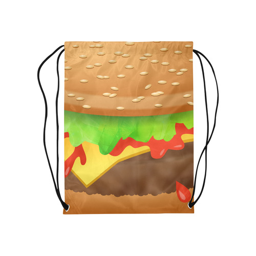 Close Encounters of the Cheeseburger Medium Drawstring Bag Model 1604 (Twin Sides) 13.8"(W) * 18.1"(H)