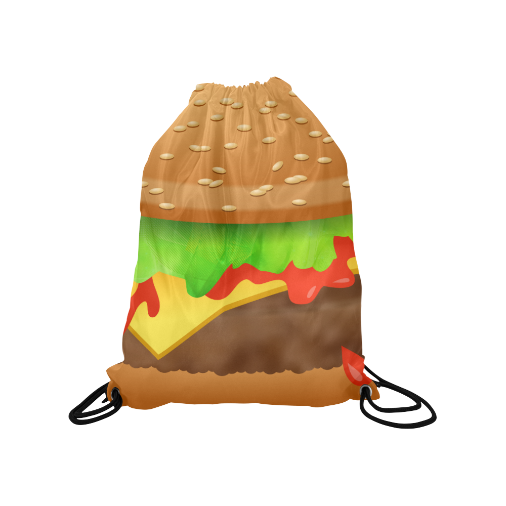 Close Encounters of the Cheeseburger Medium Drawstring Bag Model 1604 (Twin Sides) 13.8"(W) * 18.1"(H)