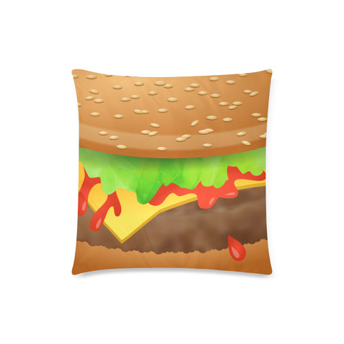 Close Encounters of the Cheeseburger Custom Zippered Pillow Case 18"x18" (one side)