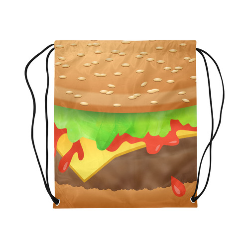 Close Encounters of the Cheeseburger Large Drawstring Bag Model 1604 (Twin Sides)  16.5"(W) * 19.3"(H)