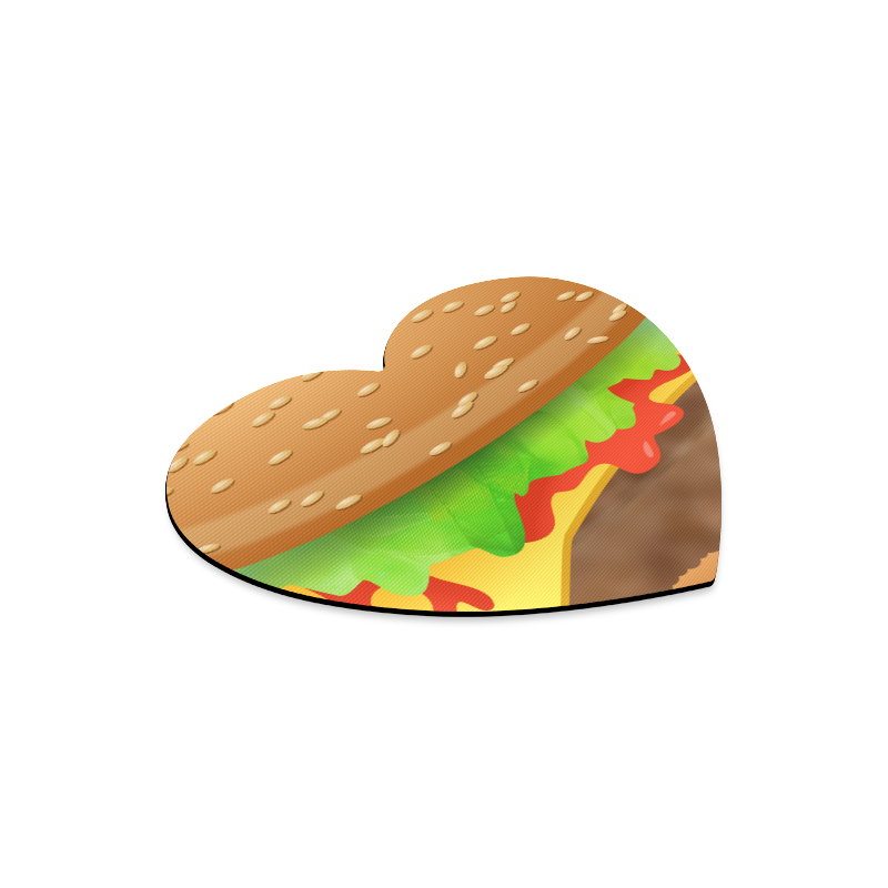 Close Encounters of the Cheeseburger Heart-shaped Mousepad