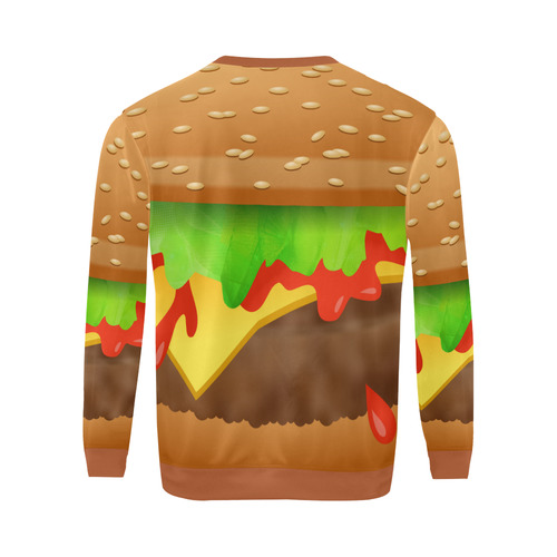 Close Encounters of the Cheeseburger All Over Print Crewneck Sweatshirt for Men (Model H18)