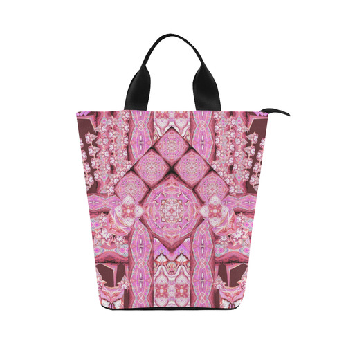 mandala spirit dark pink Nylon Lunch Tote Bag (Model 1670)