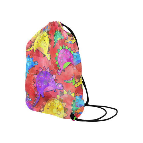 Watercolor Stegosaurus Dinosaur Print Large Drawstring Bag Model 1604 (Twin Sides)  16.5"(W) * 19.3"(H)