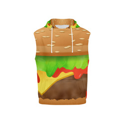 Close Encounters of the Cheeseburger All Over Print Sleeveless Hoodie for Kid (Model H15)