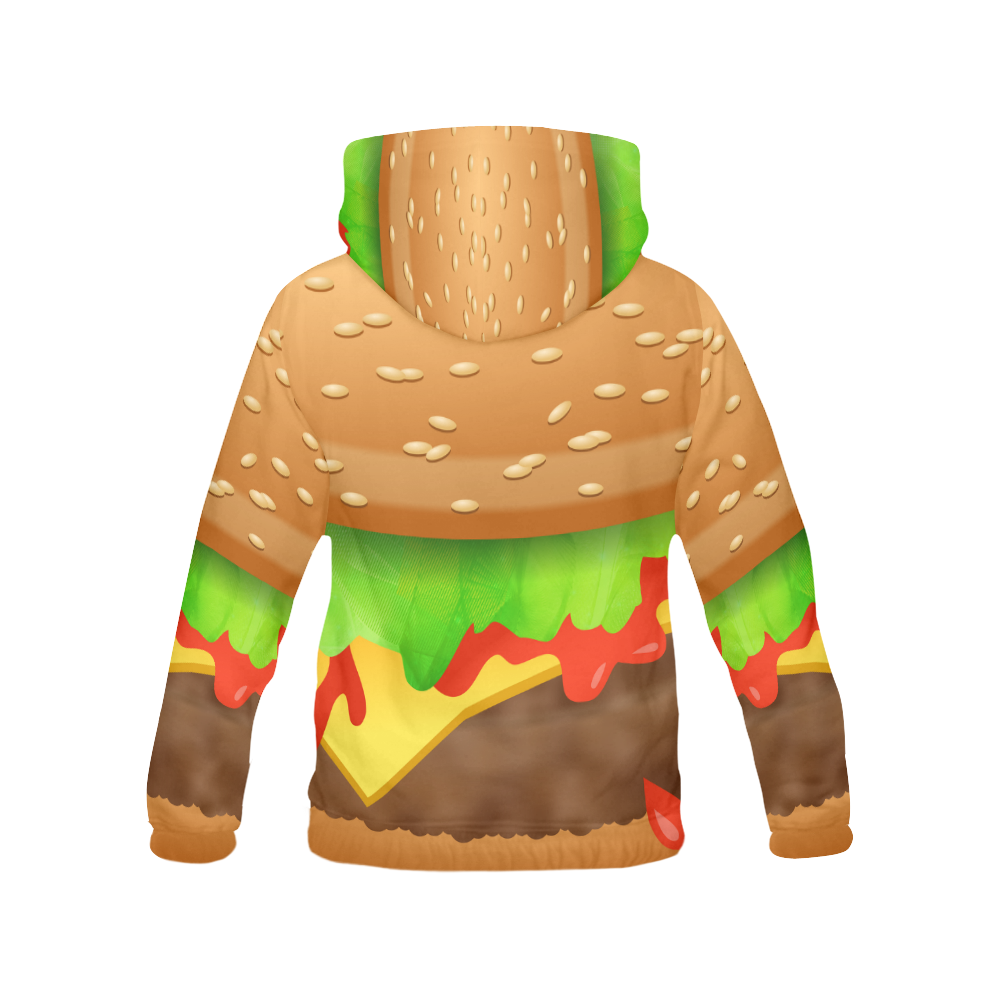 Close Encounters of the Cheeseburger All Over Print Hoodie for Women (USA Size) (Model H13)