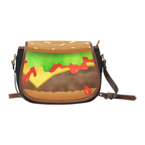 Close Encounters of the Cheeseburger Saddle Bag/Small (Model 1649)(Flap Customization)