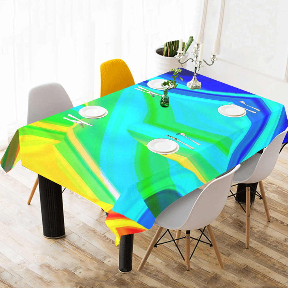 Abstract DD Q Cotton Linen Tablecloth 60"x120"