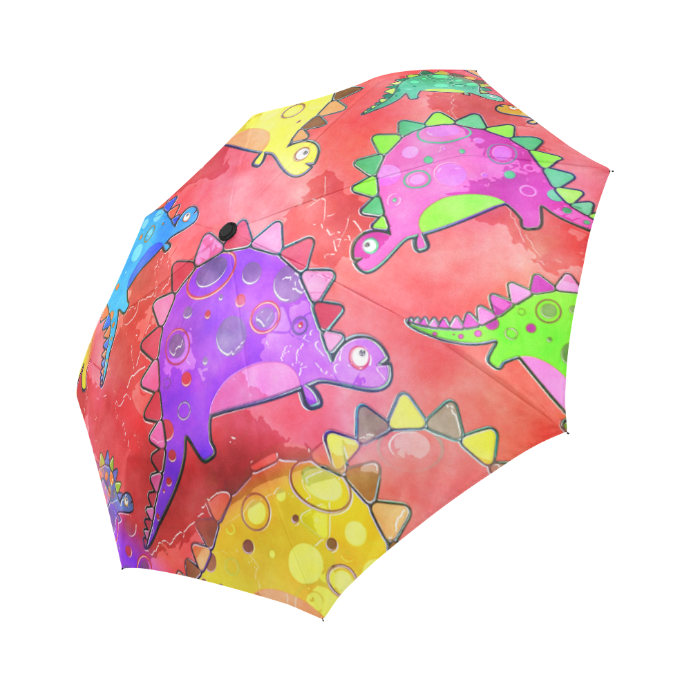 Watercolor Stegosaurus Dinosaur Print Auto-Foldable Umbrella (Model U04)