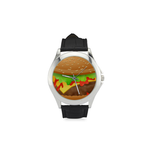 Close Encounters of the Cheeseburger Women's Classic Leather Strap Watch(Model 203)