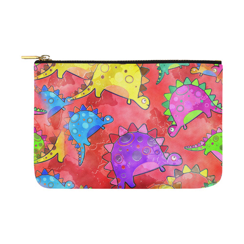 Watercolor Stegosaurus Dinosaur Print Carry-All Pouch 12.5''x8.5''