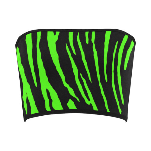 Green Tiger Stripes Bandeau Top
