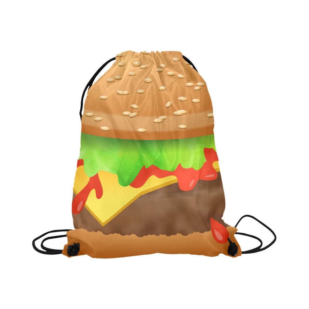 Close Encounters of the Cheeseburger Large Drawstring Bag Model 1604 (Twin Sides)  16.5"(W) * 19.3"(H)