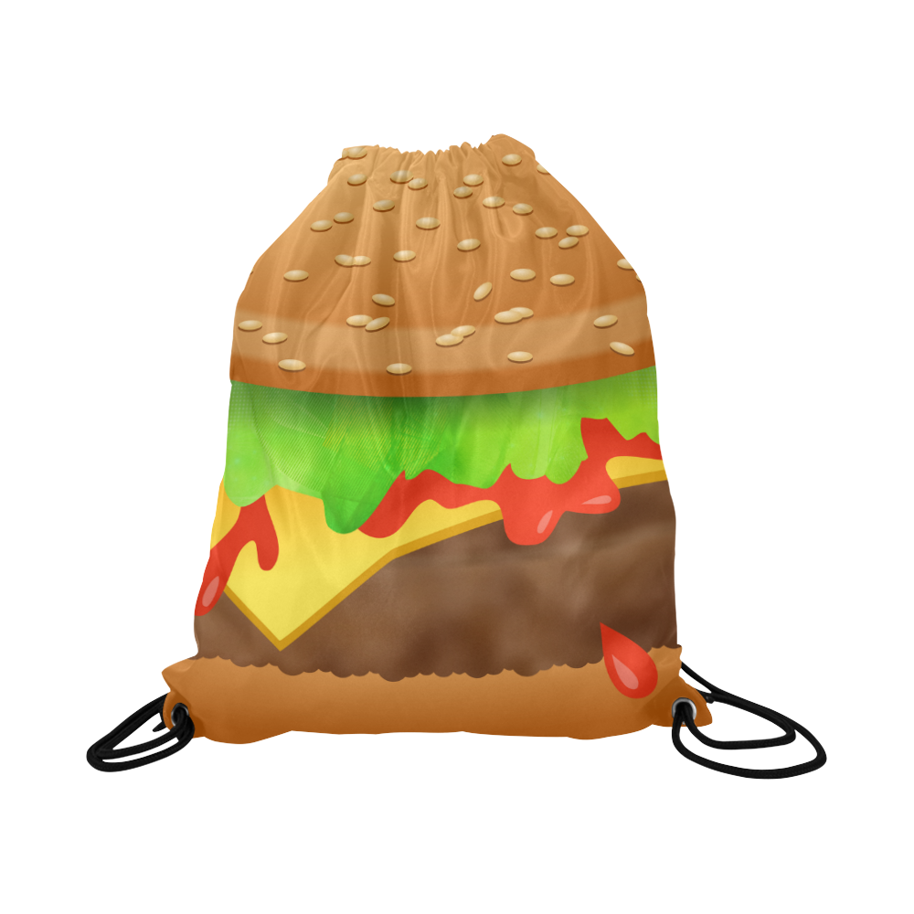Close Encounters of the Cheeseburger Large Drawstring Bag Model 1604 (Twin Sides)  16.5"(W) * 19.3"(H)