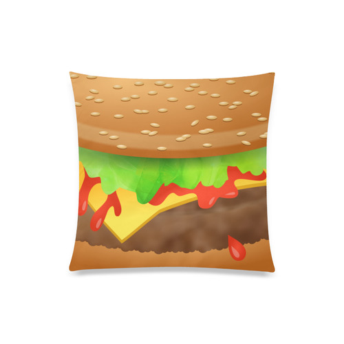 Close Encounters of the Cheeseburger Custom Zippered Pillow Case 20"x20"(One Side)