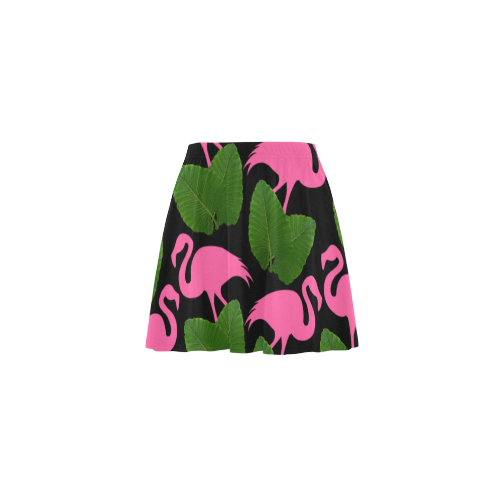 flamingo palm Skater Skirt Mini Skating Skirt (Model D36)