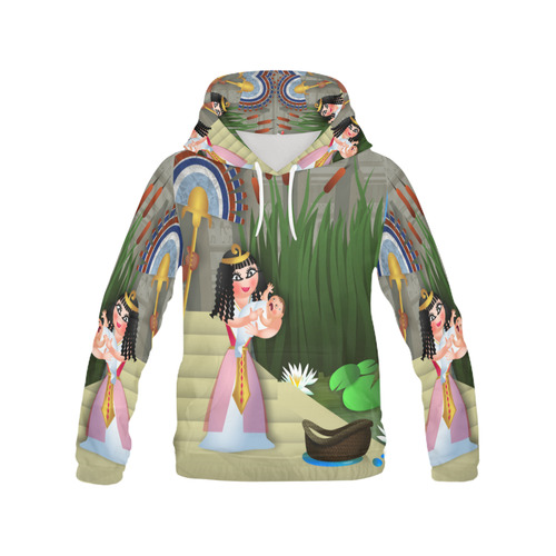 Baby Moses & the Egyptian Princess All Over Print Hoodie for Women (USA Size) (Model H13)