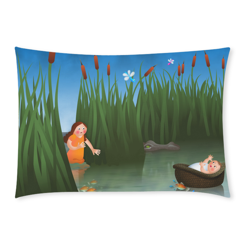 Baby Moses on the River Nile Custom Rectangle Pillow Case 20x30 (One Side)