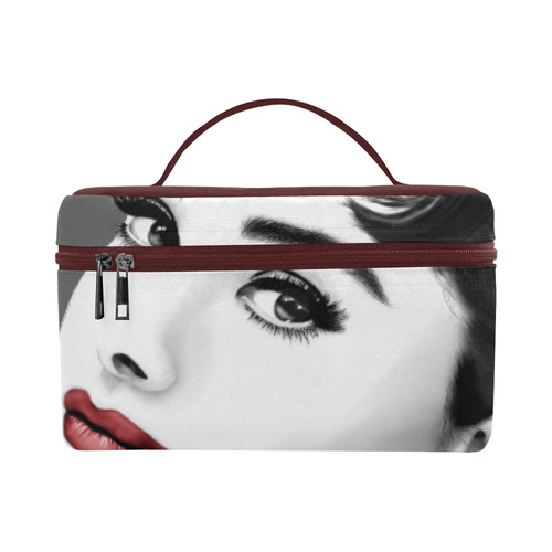 Audrey Hepburn with Red Lips (1) Cosmetic Bag/Large (Model 1658)