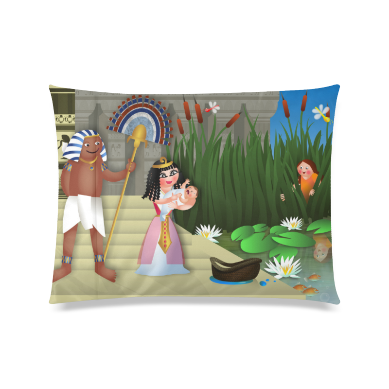 Baby Moses & the Egyptian Princess Custom Zippered Pillow Case 20"x26"(Twin Sides)