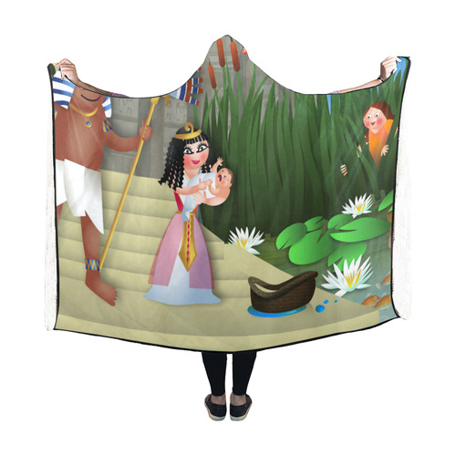 Baby Moses & the Egyptian Princess Hooded Blanket 60''x50''