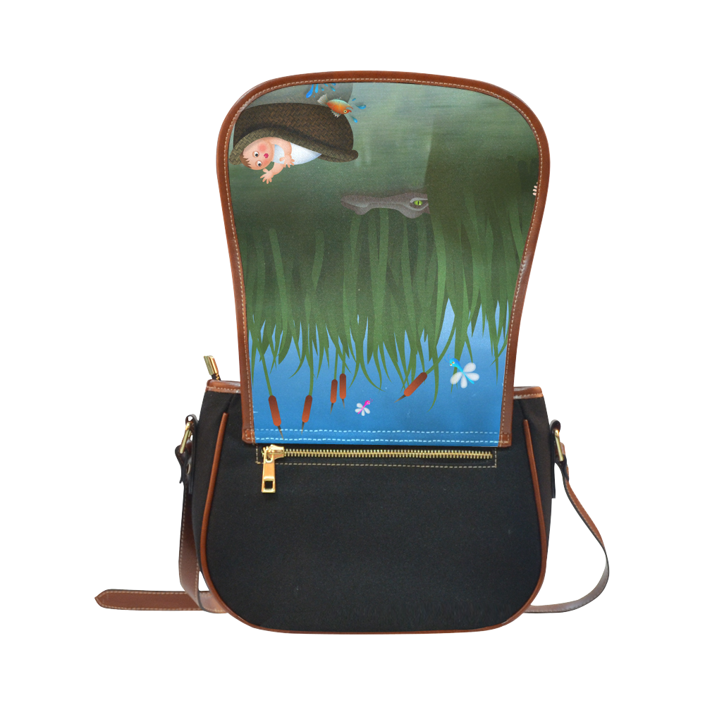 Baby Moses on the River Nile Saddle Bag/Small (Model 1649)(Flap Customization)