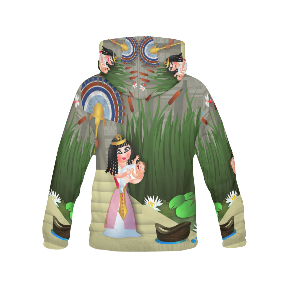 Baby Moses & the Egyptian Princess All Over Print Hoodie for Women (USA Size) (Model H13)