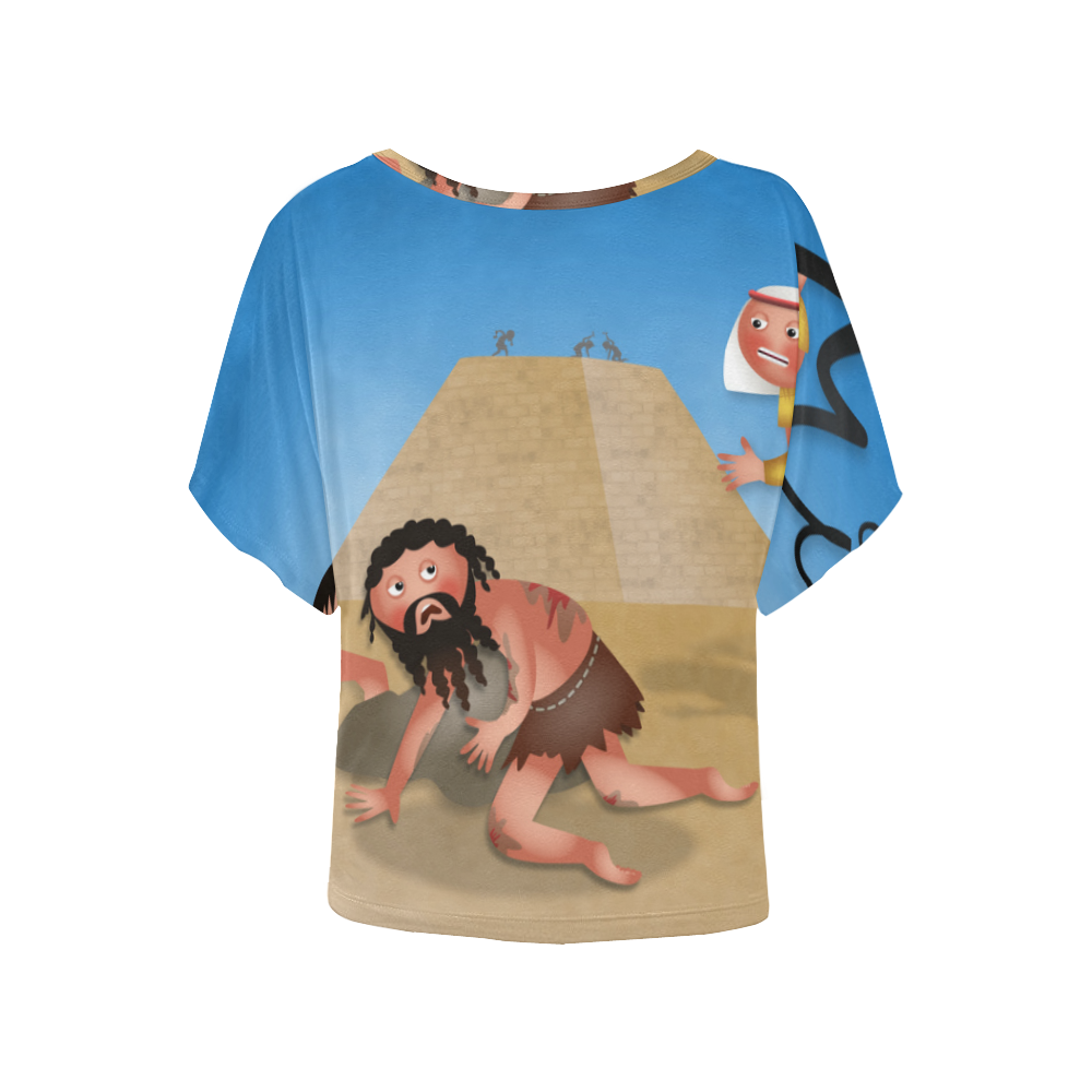 Jewish Slaves in Egypt Women's Batwing-Sleeved Blouse T shirt (Model T44)