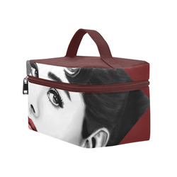 Audrey Hepburn with Red Lips (1) Cosmetic Bag/Large (Model 1658)