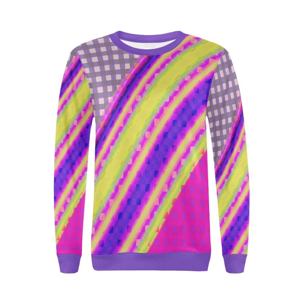 Plaid Design Modern QQY All Over Print Crewneck Sweatshirt for Women (Model H18)