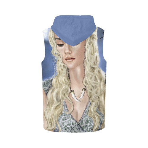 Daenerys Targaryen Mother of DragonsSigned artwork All Over Print Sleeveless Zip Up Hoodie for Men (Model H16)