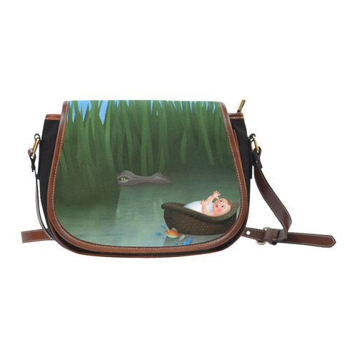 Baby Moses on the River Nile Saddle Bag/Small (Model 1649)(Flap Customization)