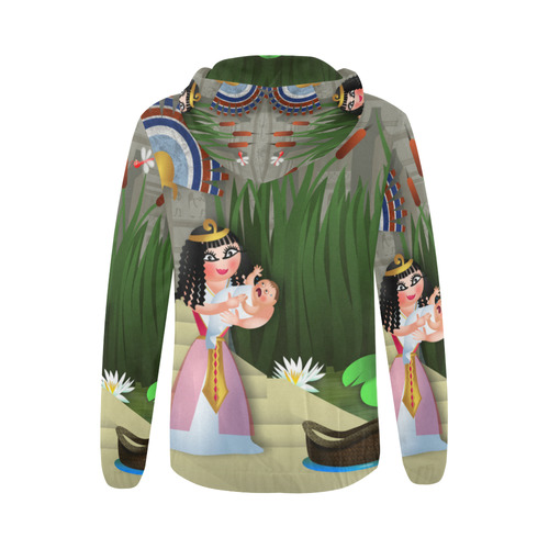 Baby Moses & the Egyptian Princess All Over Print Full Zip Hoodie for Women (Model H14)