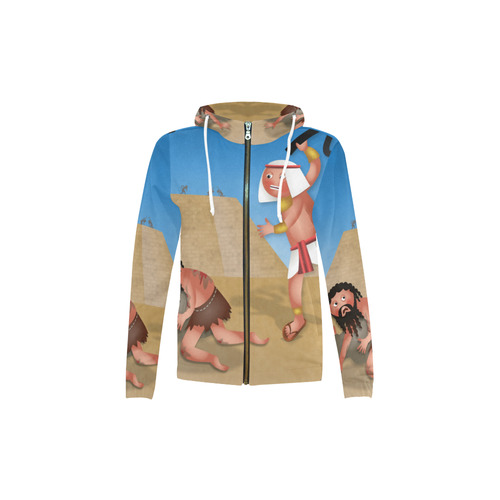 Jewish Slaves in Egypt All Over Print Full Zip Hoodie for Kid (Model H14)