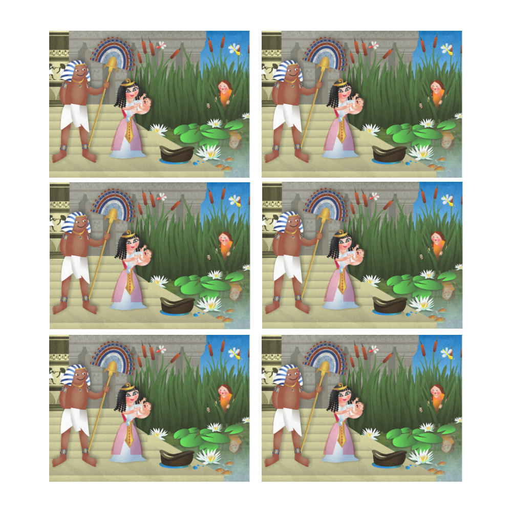 Baby Moses & the Egyptian Princess Placemat 14’’ x 19’’ (Six Pieces)