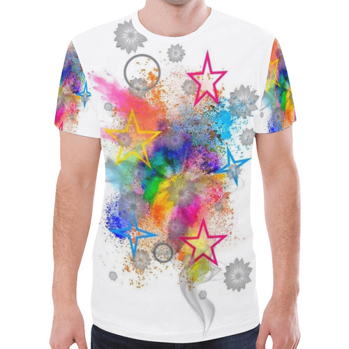 Stars Popart by Nico Bielow New All Over Print T-shirt for Men (Model T45)