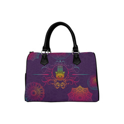 Hamsa Colorful Mandala Boston Handbag (Model 1621)