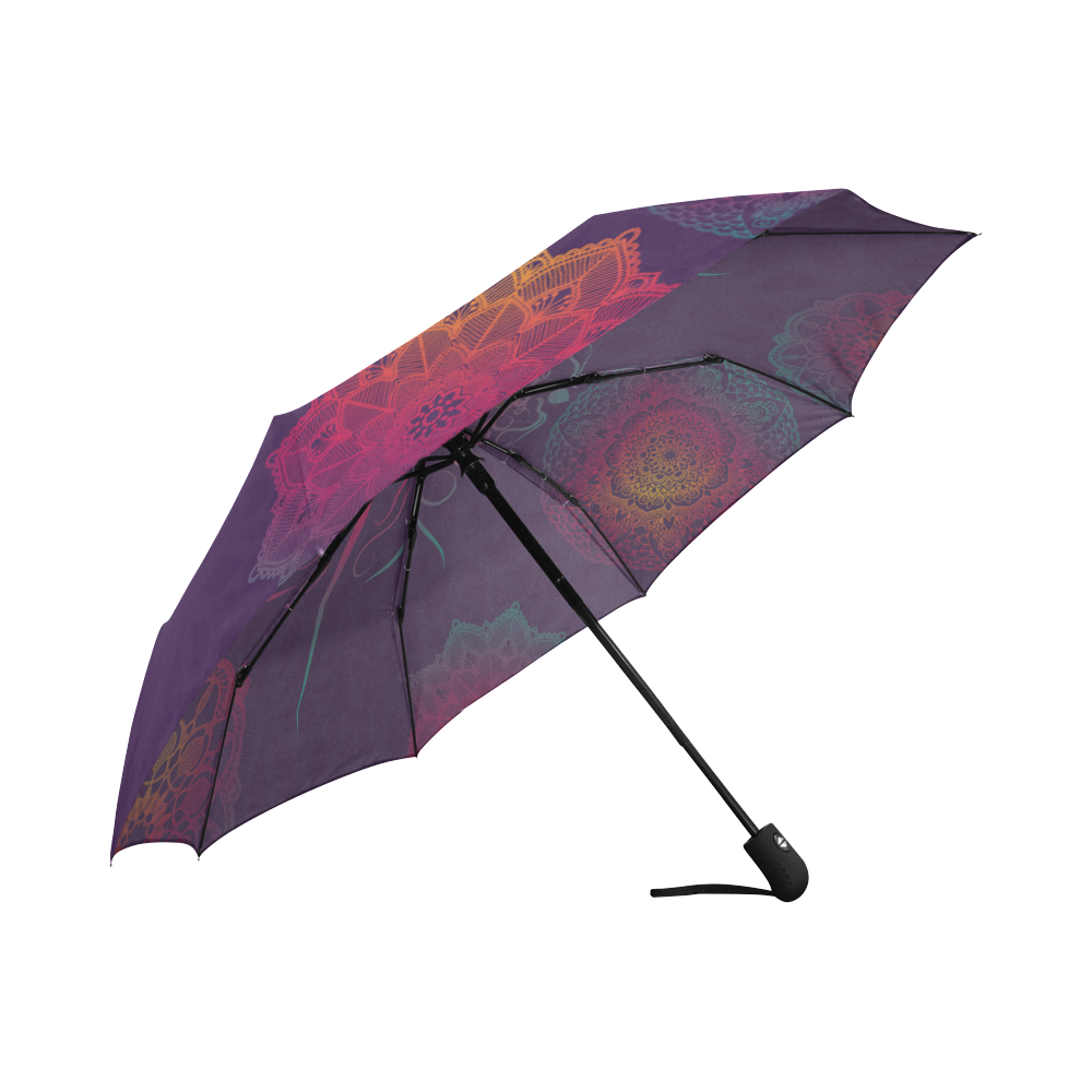 Hamsa Colorful Mandala Auto-Foldable Umbrella (Model U04)