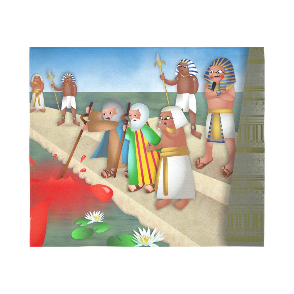 Passover & The Plague of Blood Cotton Linen Wall Tapestry 60"x 51"